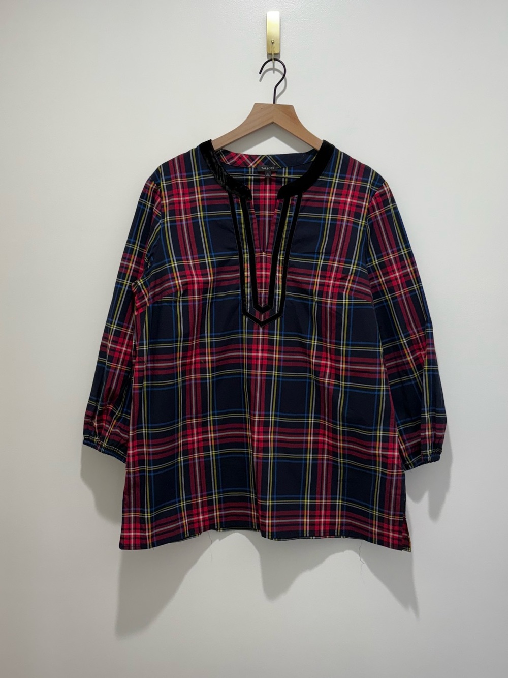 Talbots Women’s Plaid Long Line Top